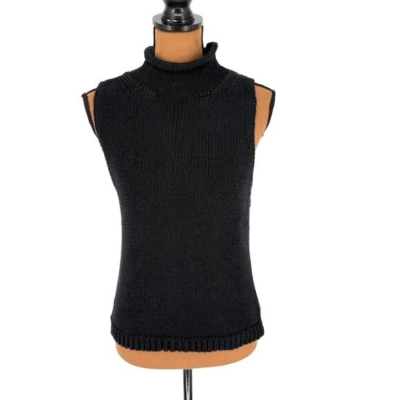 J.Crew Tops - J. Crew Mock Neck Knit Vest in Black – Size Medium